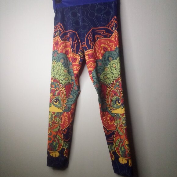 Brave New Look Leggings S Women Stretch Pattern Art To Wear Colorful - Picture 4 of 14